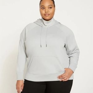 Universal Standard Size M Grey Fallon Funnel Neck Hoodie